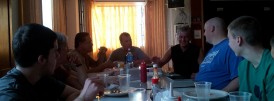 Sharing a Meal at the Hotel with the Missionary